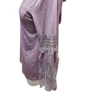 Coco + Jaimeson Long Sleeve Shirt Lace Sleeves Women's Size S Purple